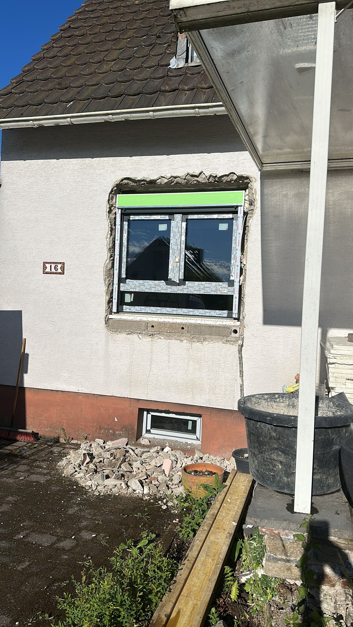 Fenstermontage von außen